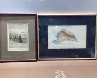  2 VTG SANDRA TAYLOR ETCHINGS 11x12 15x12