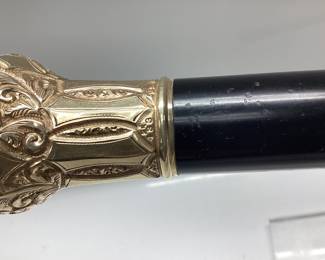 1917 GOLD CAPPED WALKING CANE ENGRAVED HENRY M. PARROTT COMPLIMENTS OF B.P.O.E No. 1917. THIS BENEVOLENT AND PROTECTIVE ORDER OF ELKS CANES GOLD HEAD CAP IS TESTING AT 10K UNDER ACID TEST. IT HAS A FEW DENTS AND WEAR DUE TO AGE. 37 INCHES LONG