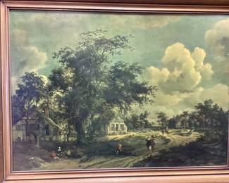 3PC LOT. VINE RIDDLING RACK, VTG. ART, DOLL HOUSE, No shipping pickup only