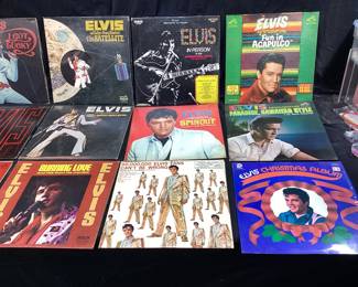 (15) ASSORTED ELVIS VINYL RECORD ALBUMS, SEPARATE WAYS, I GOT LUCKY, BURNING LOVE, CHRISTMAS ALBUM, Câ€™MON EVERYBODY NO SHIPPING PICKUP ONLY