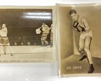 VINTAGE JOE LOUIS PHOTOS CHAMPION FIGHT POSE AND JUNE 1936 FIGHT JOE LOUIS VS MAX SCHMELING 8x10