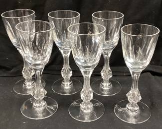 (6) TIFFIN MIRAGE CLARET WINE GLASSES, 6.25in H NO SHIPPING PICKUP ONLY