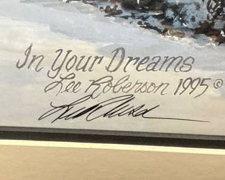 SIGNED 1995 LEE ROBERSON â€˜IN YOUR DREAMSâ€™ FRAMED PRINT NO SHIPPING PICKUP ONLY