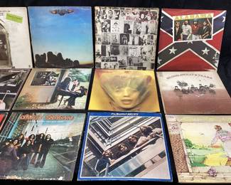 ASSORTED VTG. VINYL RECORD ALBUMS, THE ROLLING STONES, PINK FLOYD, ELTON JOHN, LYNRD SKYNRD, BILLY JOEL, JIM CROCE, THE BEATLES, ALABAMA, WILLIE NELSON, CARL DOUGLAS, SATURDAY NIGHT FEVER, THE DOORS NO SHIPPING PICKUP ONLY