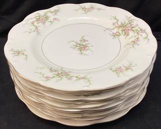 (10) THEODORE HAVILAND NEW YORK ROSALINDE DINNER PLATES NO SHIPPING PICKUP ONLY