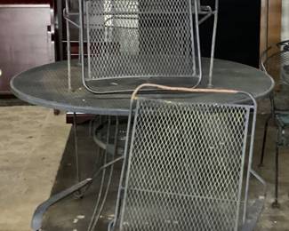 WROUGHT IRON PATIO DINING TABLE & 4 CHAIRS SET, NO SHIPPING PICKUP ONLY