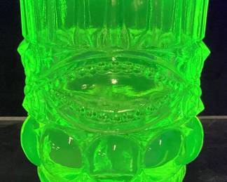 MOSSER URANIUM GLASS EYE WINKER TOOTHPICK HOLDER
