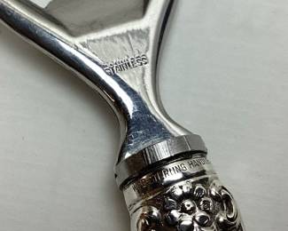 WEB STERLING SILVER HANDLE BOTTLE OPENER, 53.2g TOTAL WEIGHT