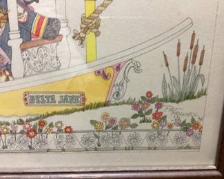 12 PIECE FRAMED PRINTS AND OTHER ART WORK DELTA JANE BY PAT HOWELL, WARDS GROCERY, GETTING AWAY BY MICHAEL SMITH, AND MORE