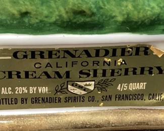 1969 ARNART IMPORTS GRENADIER SPIRITS DECANTER, EUGENE, 13.5in H