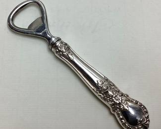 WEB STERLING SILVER HANDLE BOTTLE OPENER, 53.2g TOTAL WEIGHT