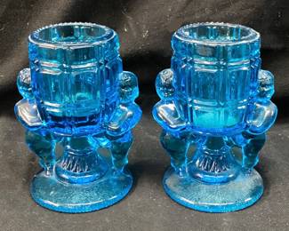 PAIR OF MCKEE PEEK A BOO CHERUB TOOTHPICK HOLDERS 3.5in H