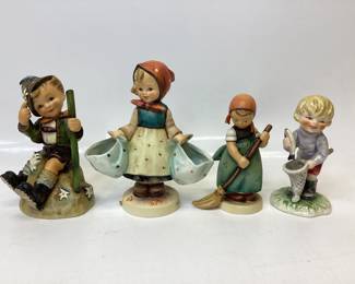 4) VTG. GOEBEL HUMMELS The mountaineer, mother darling, little sweeper and boy fishing