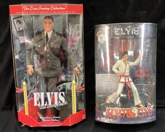 (2) ELVIS PRESLEY COLLECTIBLE DOLLS, 1999 MATTEL THE ARMY YEARS DOLL 2nd IN SERIES & X-TOYS KARATE ELVIS