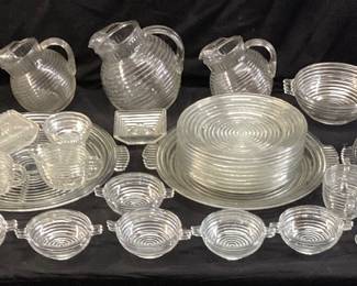 ANCHOR HOCKING MANHATTAN CRYSTAL DEPRESSION GLASS DINNERWARE SET NO SHIPPING PICKUP ONLY