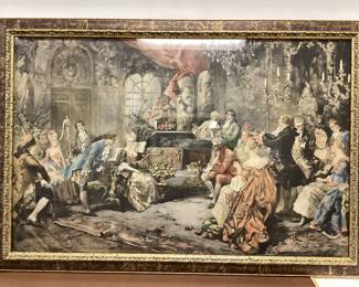 MOZART AT COURT OF MARIE ANTOINETTE PRINT AND 2 FRENCH FASHION PRINTS