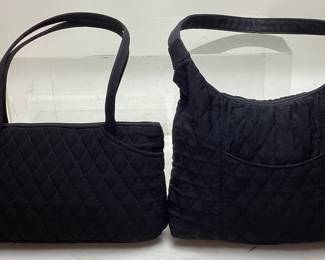 (2) VERA BRADLEY BLACK QUILTED BAGS, LIKE NEW