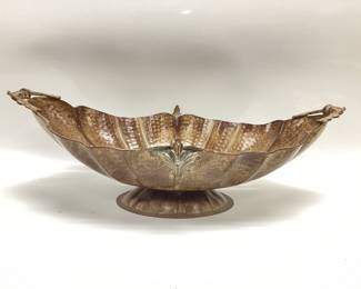 VTG. BRAS REPOUSSE BOWL AND A LARGE CENTER PIECE PLANTER