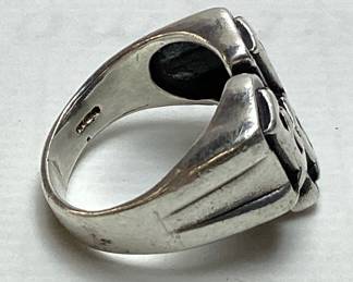 GOTHIC STYLE STERLING SILVER 666 RING, SIZE 9.25 12g TOTAL WEIGHT