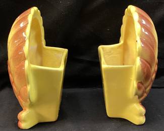 PAIR OF SEASHELL WALL POCKET PLANTERS