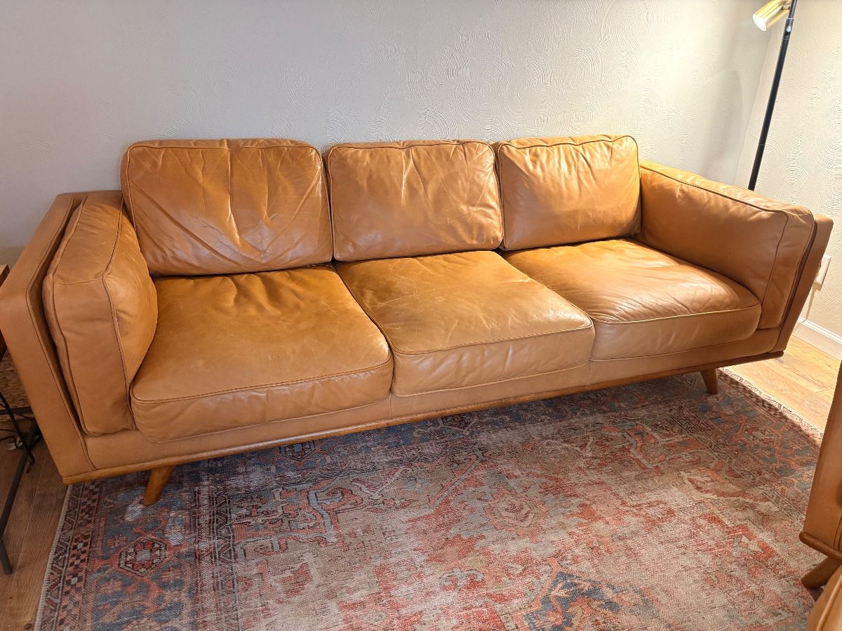 West Elm Zander Leather Sofa