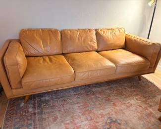 West Elm Zander Leather Sofa