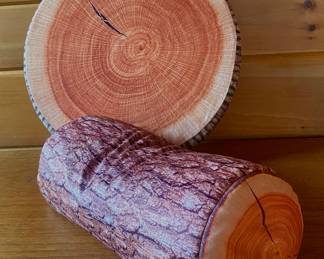 Faux log pillows