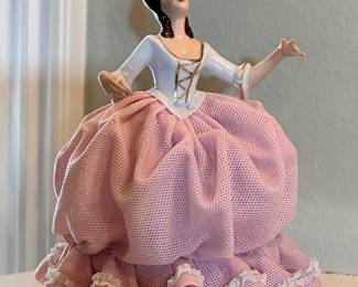 Dresden Porcelain with Intricate Dresden Lace made with Real Lace