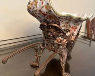 Wong Lee 1895 Carriage Centerpiece w/ Figural Heads & Lion Claw Feet