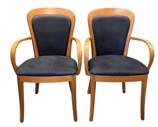 Pair of Italian Sibau cherry armchairs