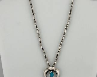Sterling and turquoise Native American necklace