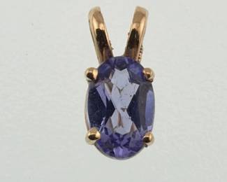 14kt tanzanite slider pendant