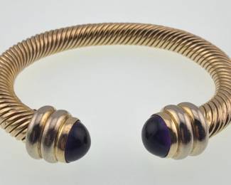 14kt amethyst chunky cuff