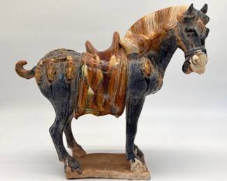 Tang Dynasty style ceramic glazed war horse