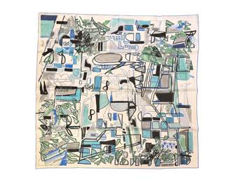 Hermes silk scarf "Moderisme Tropical" with box and tags
