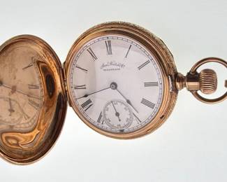 Waltham 14kt gold pocket watch; ca. 1888