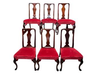 Set of 8 mahogany Hickory Chair Queen Anne style dining chairs