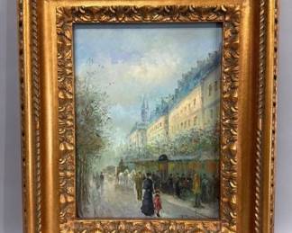 Parisian street scene painting by Pencke