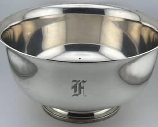 Heavy sterling "Paul Revere" bowl engraved "F"