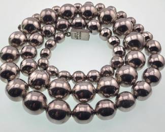 Mexican sterling beaded necklace