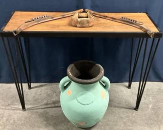 Entry Table Pottery Horse Harness Hames With Stirrup