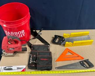 Jig And Miter And Hand Saws With Misc Items