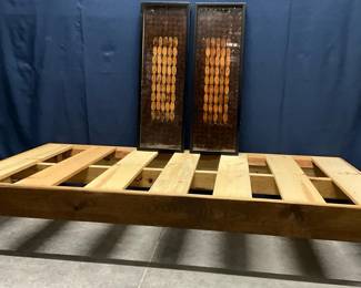 Twin Wood Frame With 2 Pieces Of Art