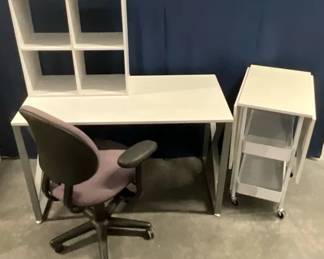 Desk Craft Table Cubbyall Whiteand Office Chair