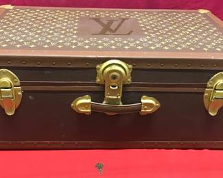 LV style monogram decorative trunk Chest