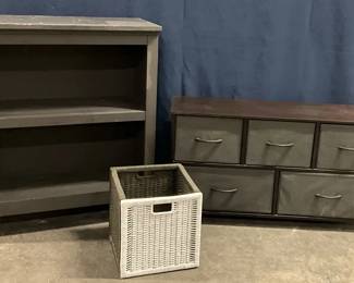 Gray Shelf 5 Drawer Storage Collapsible Basket