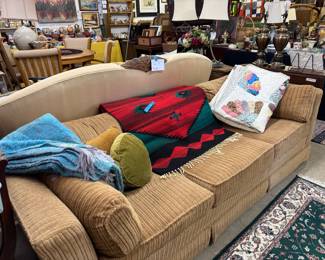 Vintage throws on sofa