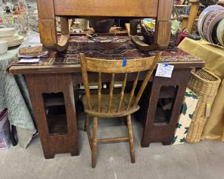 Arts& Crafts desk with chair on top