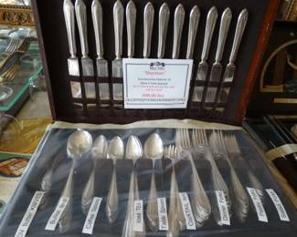 A Huge Silver Plate Set of Flatware for 12 w/ 24 Coffee Spoons and 24 Dinner Forks The'zSheritan Pattern by Community Plate and Introduced in 1912 in Mahogany Case