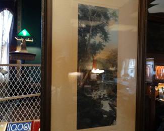 Famous in Mid-Century is this photographic Landscape titled and signed by the artist  wallace Nutting